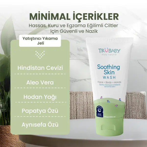 Egzama Eğilimli Ciltler İçin Yatıştırıcı Yüz ve Vücut Yıkama Jeli 236.5 ml