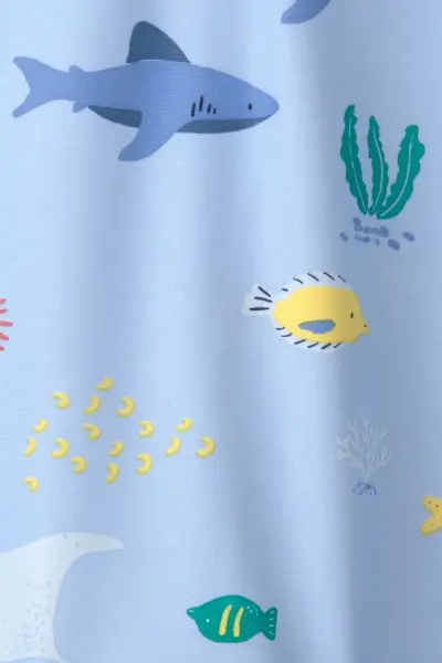 Balık Desenli Güneş Koruyuculu Mayo
