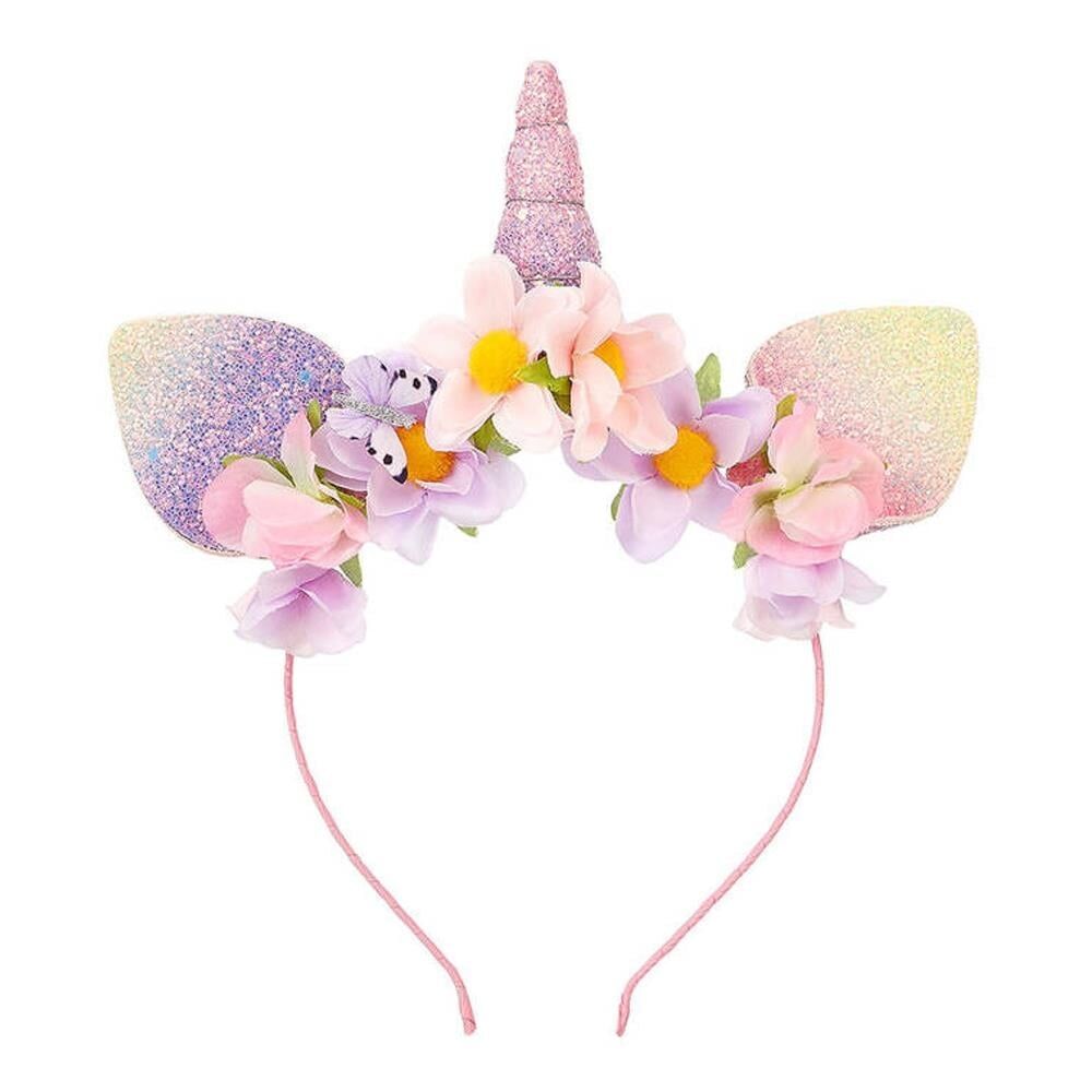 Çiçekli Unicorn Tacı