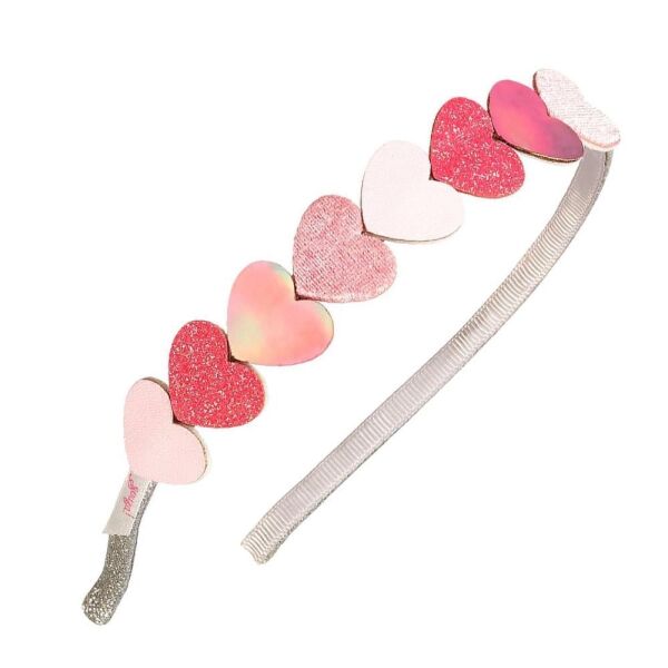 Pırıltılı Kalp Tacı - Samantha Pembe