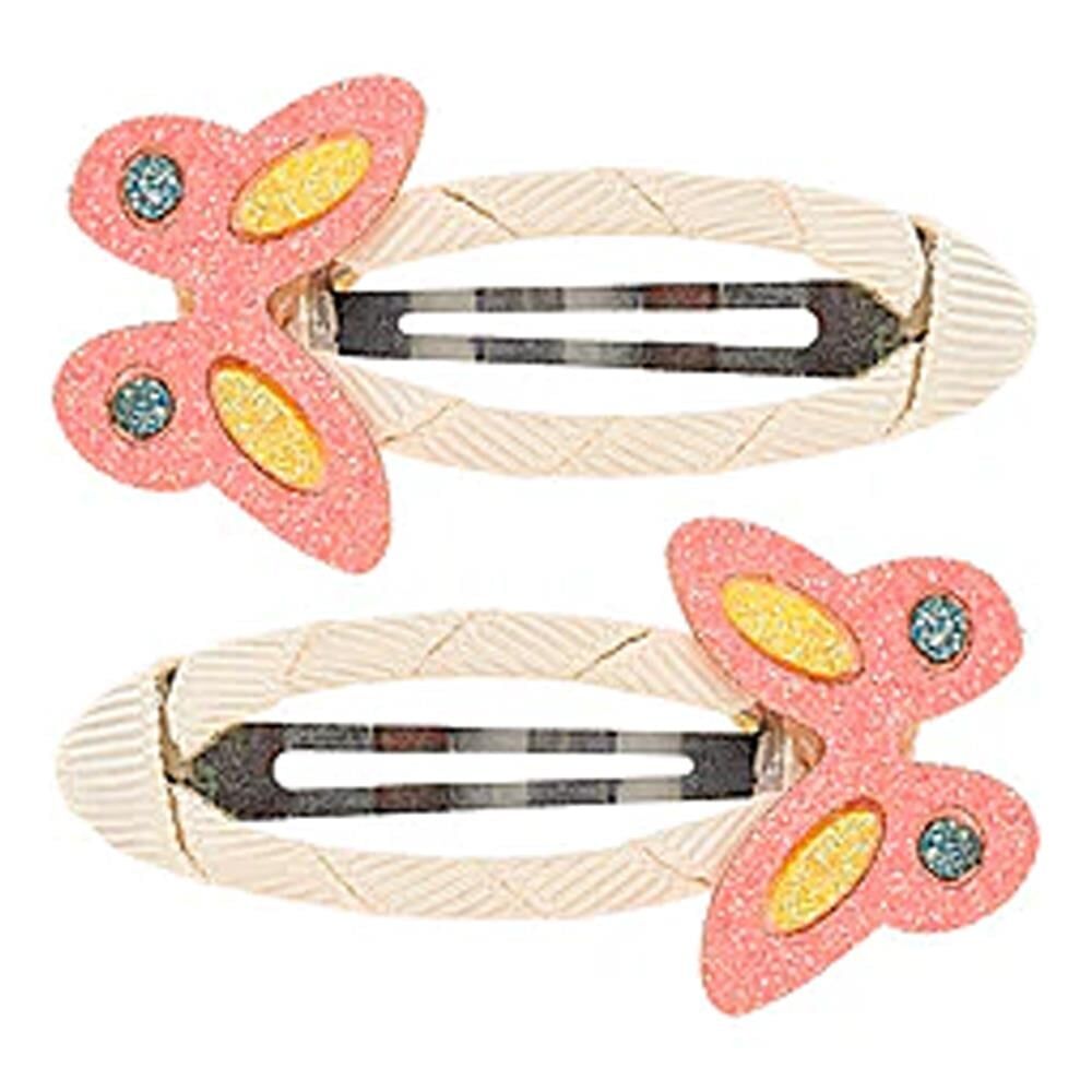 Pembe Kelebek Klipsli Toka