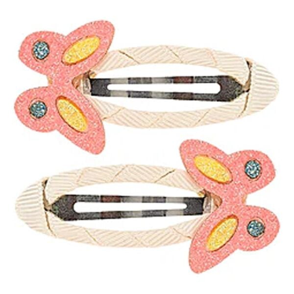 Pembe Kelebek Klipsli Toka