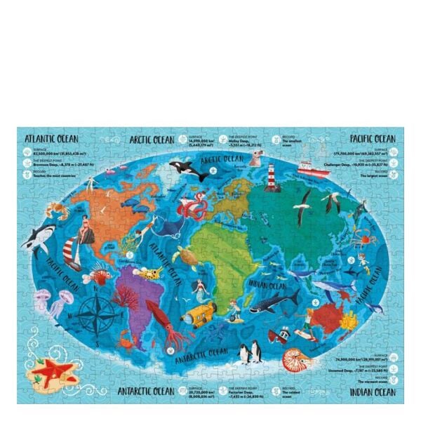 Puzzle - Atlas - Ayaklı Figür - Denizler