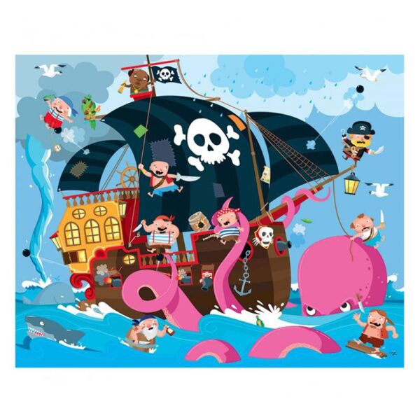 İkisi Bir Arada Dev Puzzle ve Kitap - Korsanlar