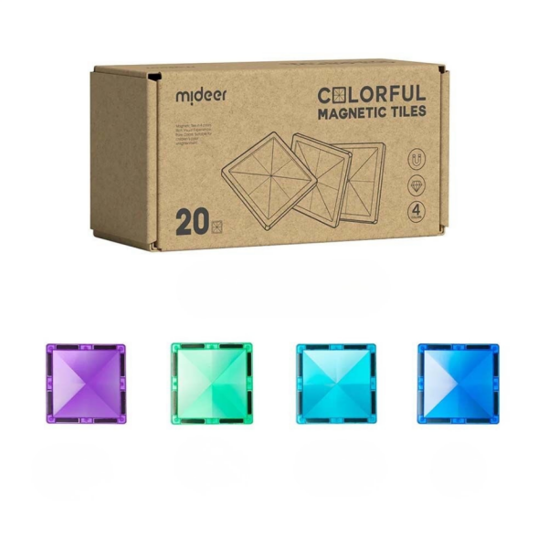 Mideer Renkli Magnetic Bloklar - 20 Parça Soğuk Tonlar