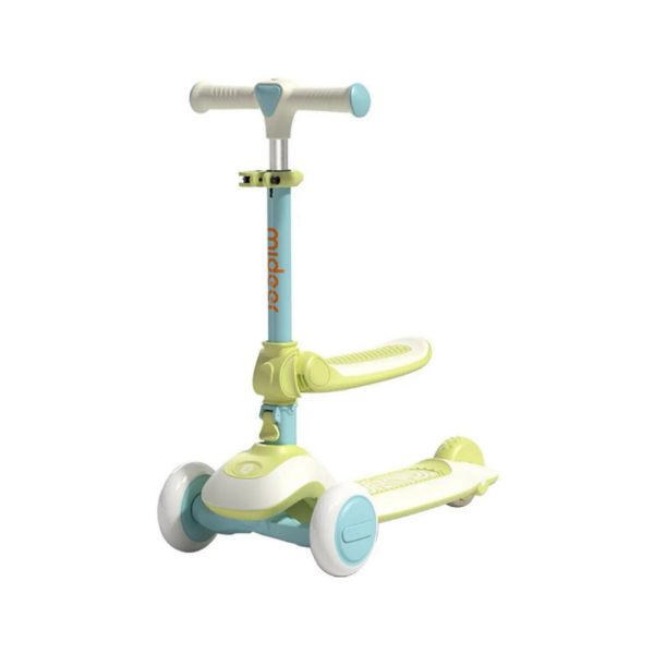 Mideer Katlanabilir 2'si 1 Arada Işıklı Scooter Yeşil