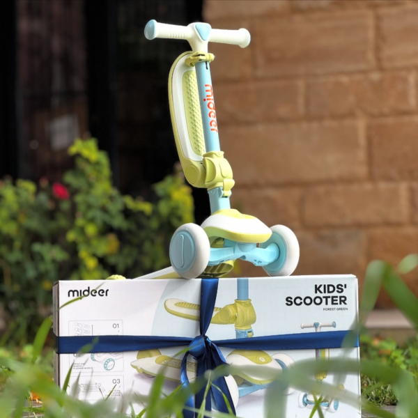 Mideer Katlanabilir 2'si 1 Arada Işıklı Scooter Yeşil