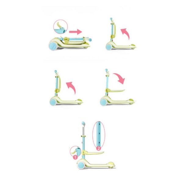 Mideer Katlanabilir Çocuk Scooter Yeşil