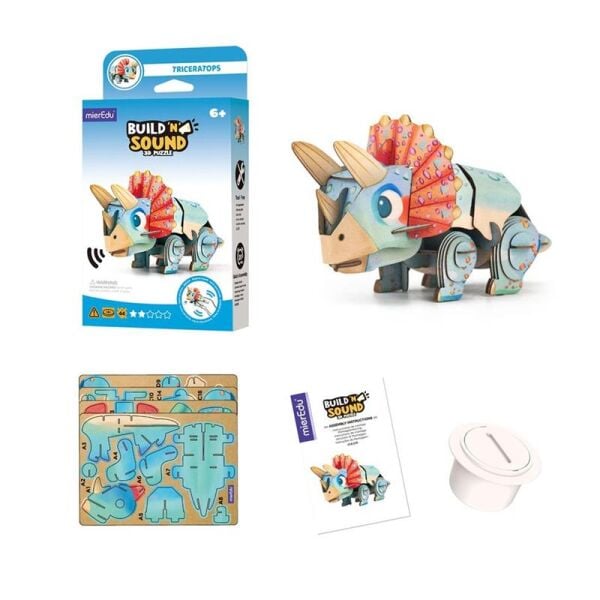 Yap ve Seslendir - 3D Puzzle Triceratops Dinozor