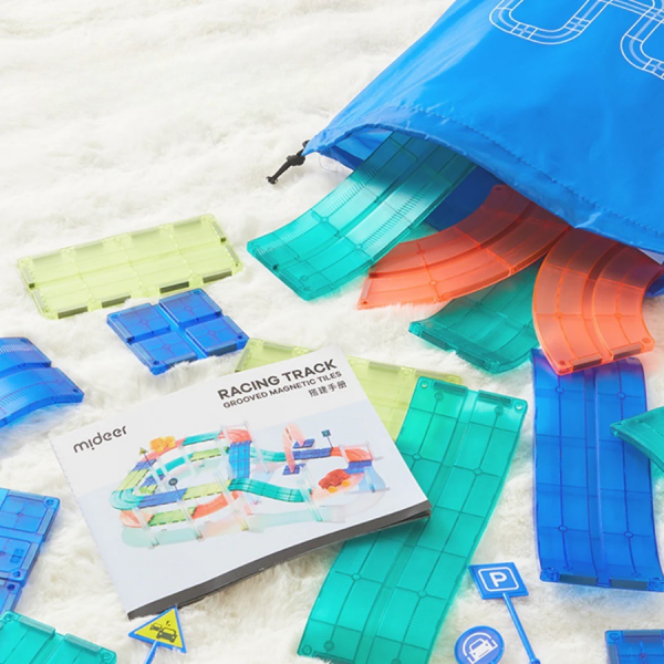 Mideer Magnetic Tiles Arabalı Yarış Pisti - 115 Parça