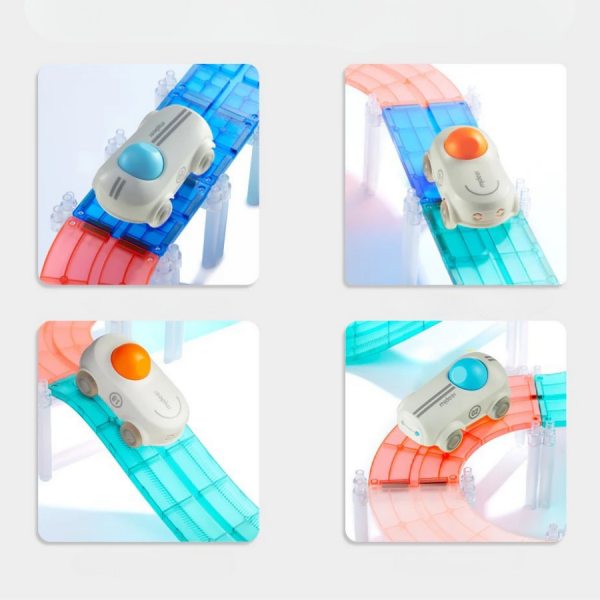 Mideer Magnetic Tiles - Arabalı Yarış Pisti
