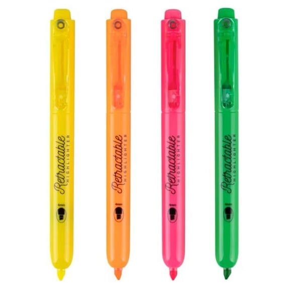 Basmalı Fosforlu Kalem Seti - Geri Çekilebilir Uç 4 Renk