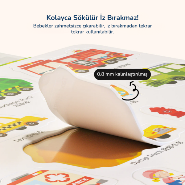 Yeniden Kullanılabilir Jel Çıkartma Seti -  Hareketli Trafik