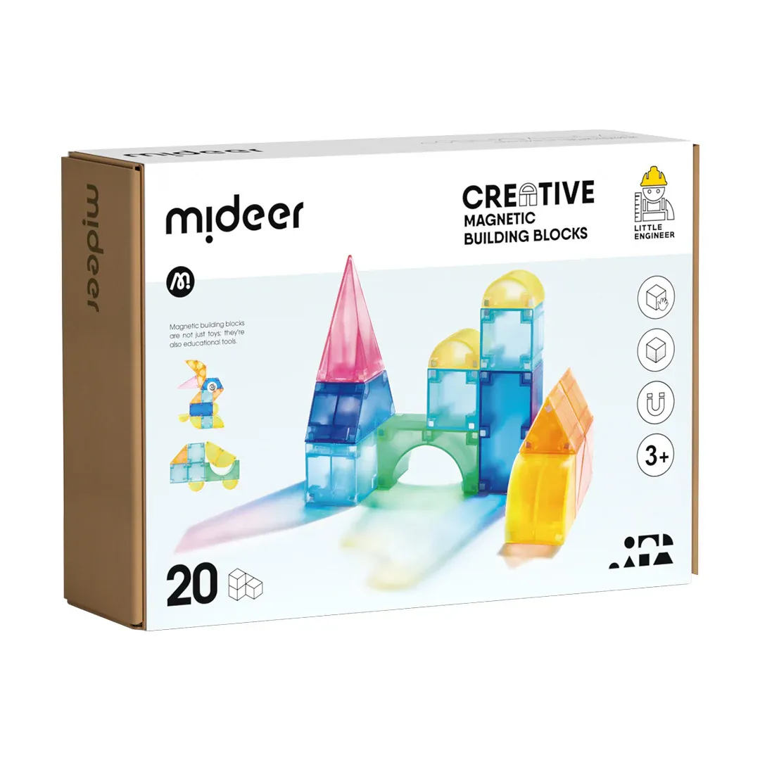 Mideer Magnetic İnşaat Blokları - 20 Parça