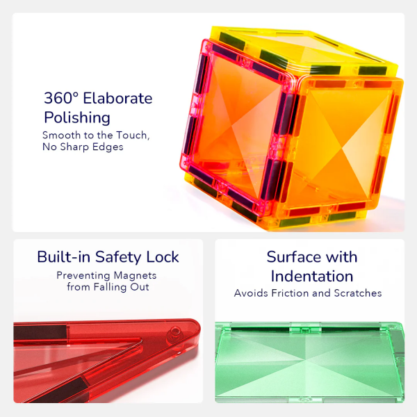 Magnetic Tiles - Basic, 100 Parça