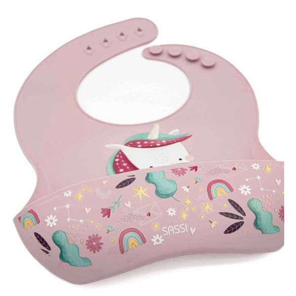Silikon Cepli Mama Önlüğü - Sevimli Unicorn