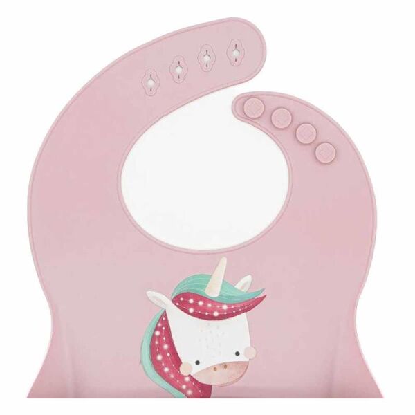 Silikon Cepli Mama Önlüğü - Sevimli Unicorn