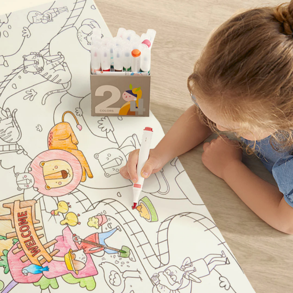 Yapışkanlı Boyama Rulosu - Muhteşem Dinozorlar, 4 Metre