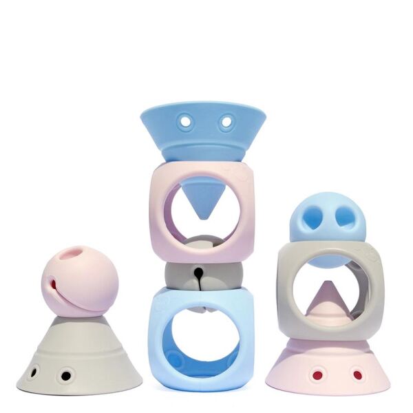 Building Genius Pastel Ice Blue-Baby Pink-Beige