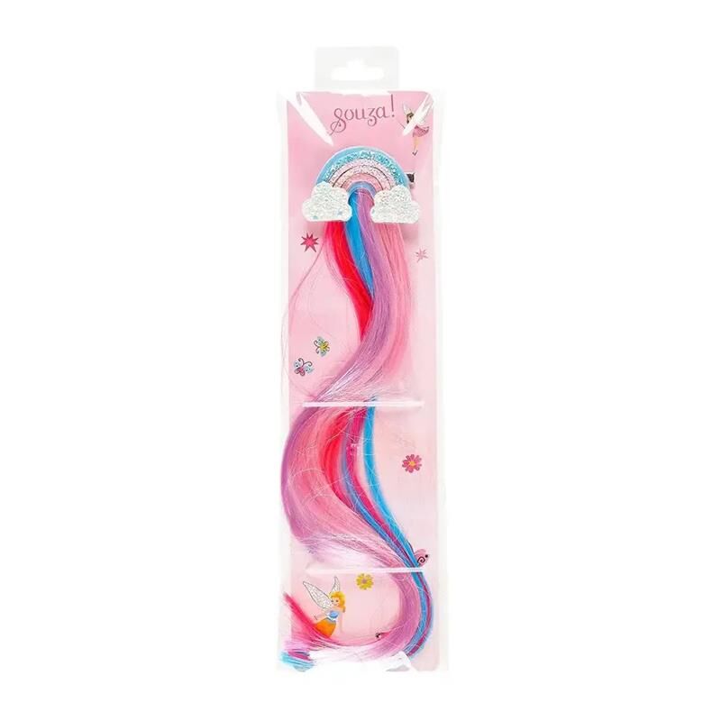 Gökkuşağı Pembe Lila Saç Klipsli