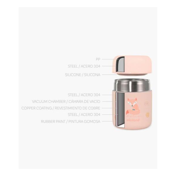 Mini Bebek Yemek Termosu 280 ml - Açık Pembe