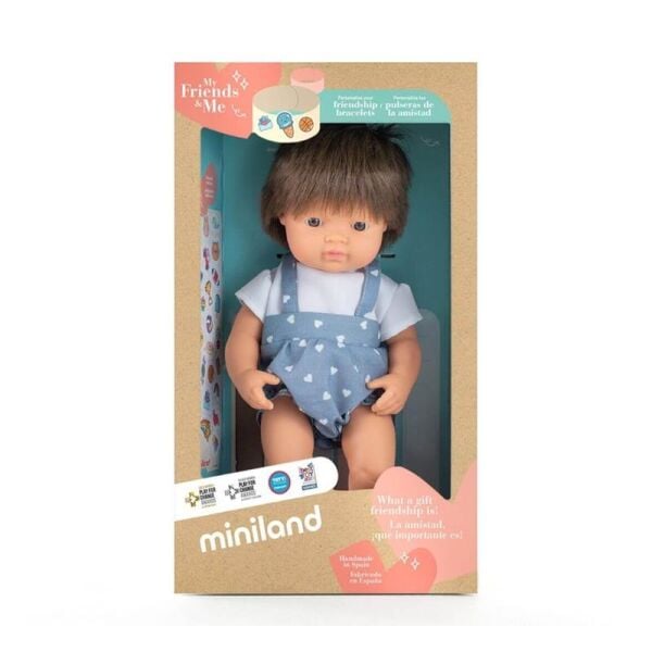 Kahverengi Saçlı Erkek Bebek (38 cm)