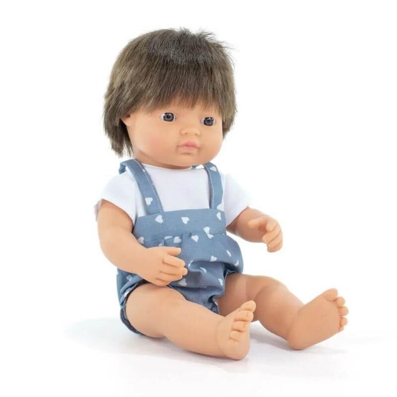 Kahverengi Saçlı Erkek Bebek (38 cm)