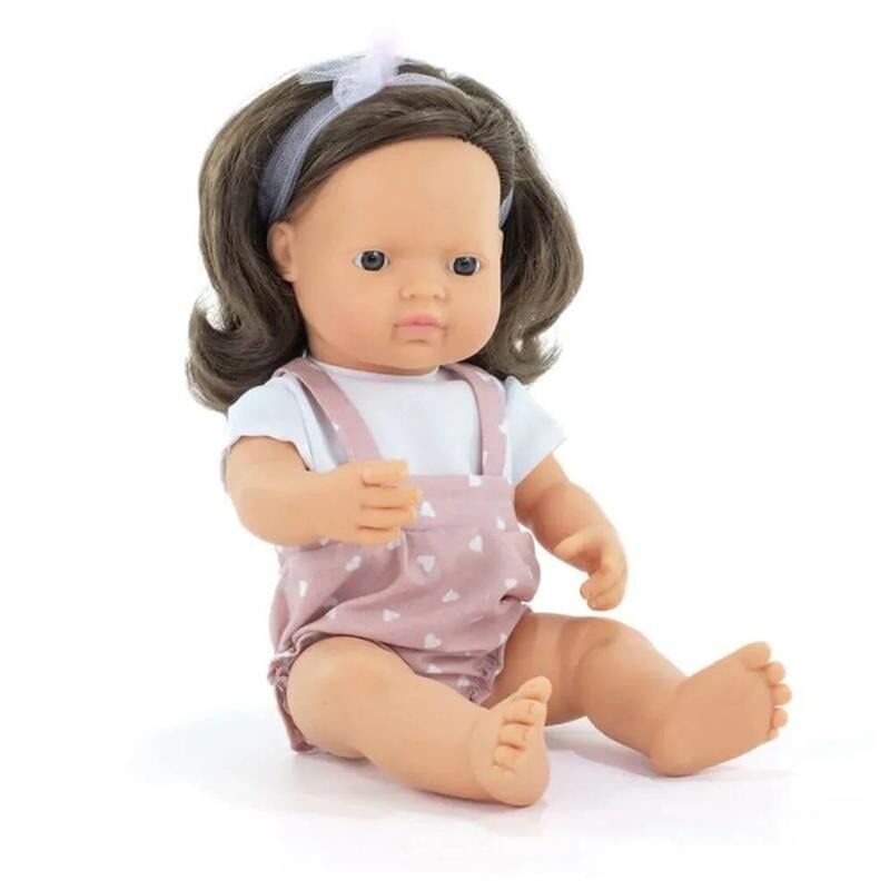 Kahverengi Saçlı Kız Bebek (38 cm)
