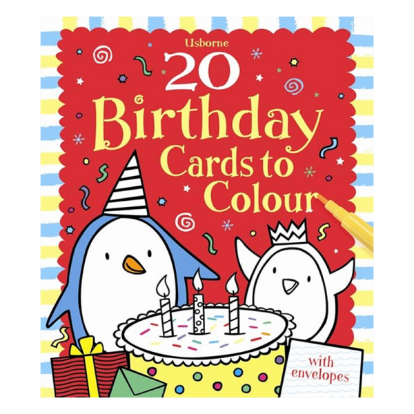 20 BIRTHDAY CARDS TO COLOUR
