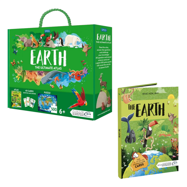Puzzle, Atlas ve Kitap - Dünya