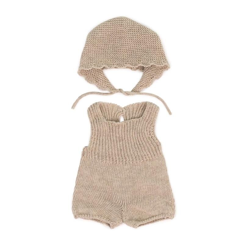 Örgü Oyuncak Bebek Kıyafeti (38 cm) – Tulum - Bone