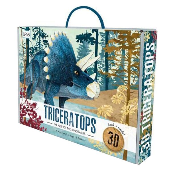 Kitap ve 3D Model - Triceratops