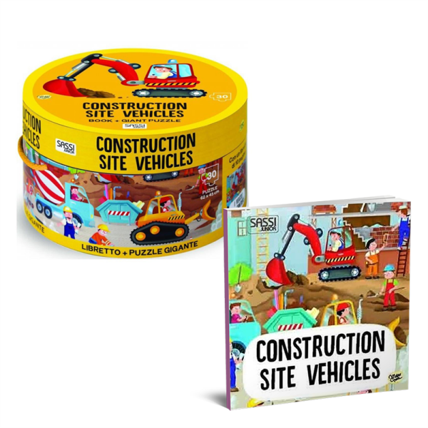 İkisi Bir Arada Dev Puzzle ve Kitap -İnşaat Sahası