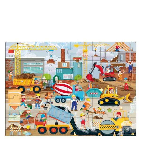 İkisi Bir Arada Dev Puzzle ve Kitap -İnşaat Sahası