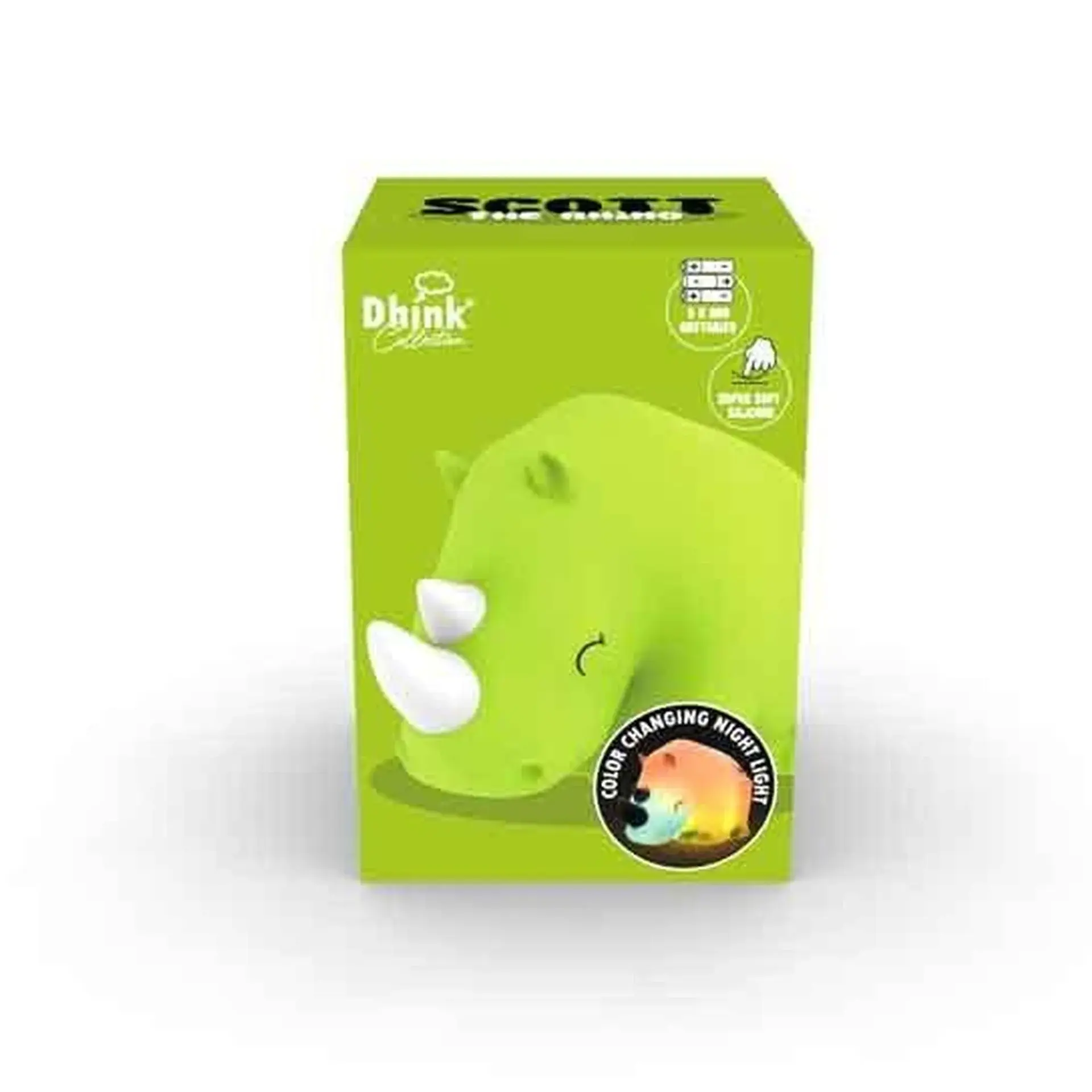 Silikon Gece Lambası Rhino Scott Yeşil