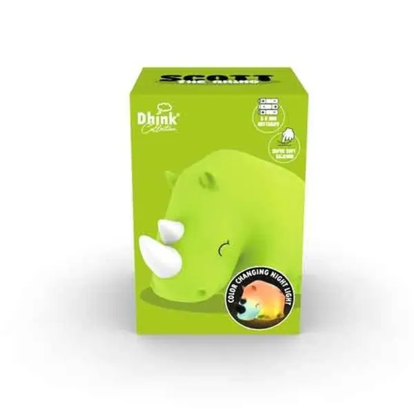 Silikon Gece Lambası Rhino Scott Yeşil