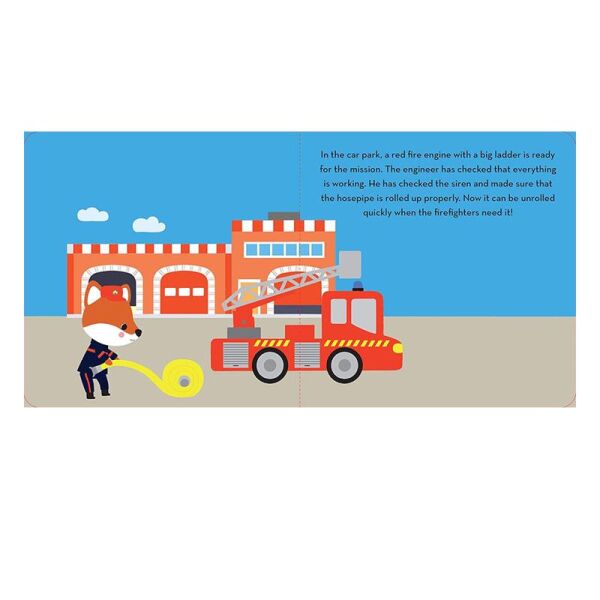 A Day with the Firefighters - Book and Wooden Toy