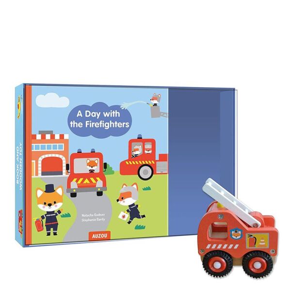 A Day with the Firefighters - Book and Wooden Toy